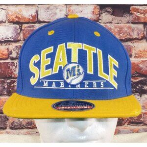Vintage Seattle Mariners Snapback Hat Cooperstown Collection Authentic MLB Cap